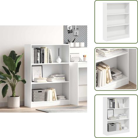 Libreria per casa - vidaXL Libreria Bianca 80x24x109 cm in Legno Multistrato - Libreria per ufficio