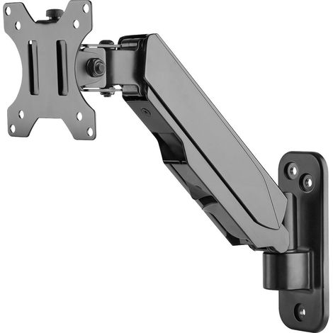 Support mural TV rotatif réglable DA90396 – Pour écrans 33-32" jusqu'à 8 kg – Inclinaison 70° – Rotation 360° – Aluminium noir – Digitus (1/6)
