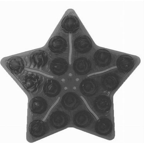 Cleafe - Set 4 Pezzi Tappetini Antiscivolo Nero Stella Per Doccia Vasca Con Ventosa 69767 - (1/2)
