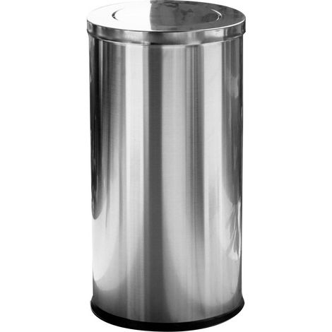 Cestino Gettacarte Ø38,5 cm in Acciaio 52L con Coperchio Girevole (1/5)