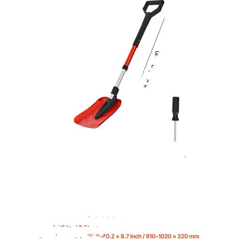 Pala para nieve, mango en forma de D, longitud ajustable, 9 pulgadas (1/2)