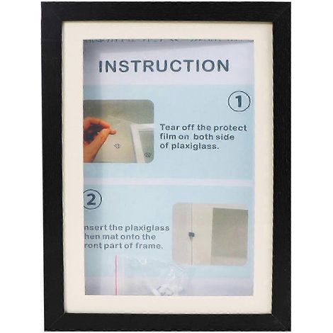 Cadre photo horizontal interchangeable pour présentoir, cadre photo cadeau-Black (1/5)