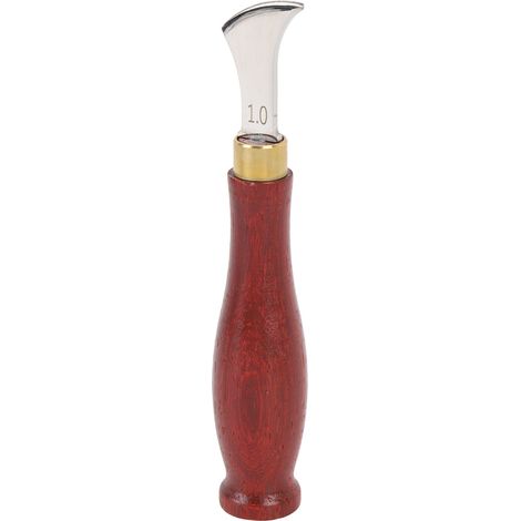 Lederfalter 1 mm, ergonomischer Holzgriff, flacher Schlitz aus Kohlenstoffstahl, Ledertrimmer für Riemen, Gürtel, Handtaschen und Geldbörsen (1/5)
