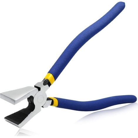 Alicates de vidrio de mandíbula plana de 8 pulgadas - Alicates para vitrales - Herramienta duradera para romper vidrio - Alicates de vidrio resistentes para trabajos con azulejos (1/5)