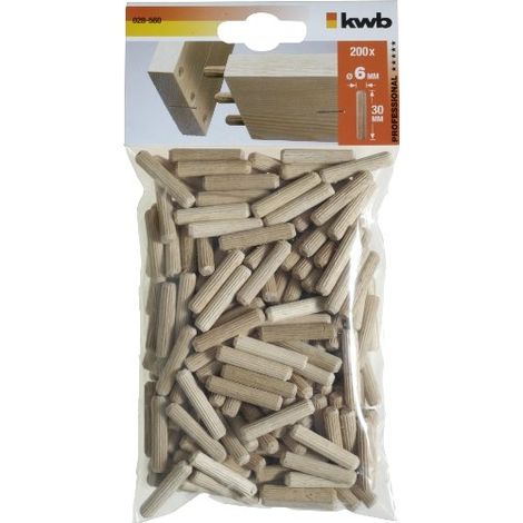 Tacos de madera kwb 028560 6 mm diámetro 30 mm longitud