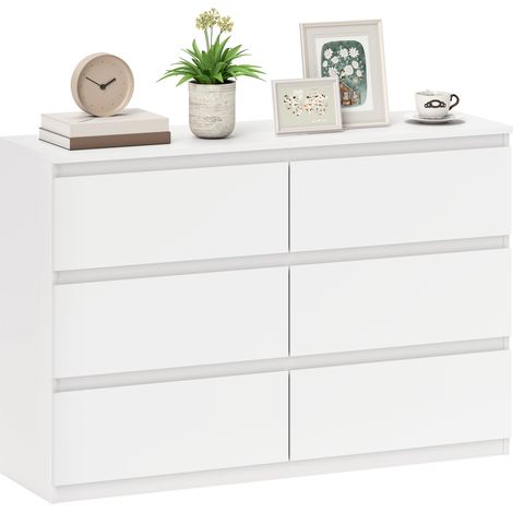 Commode 3 tiroirs blanche moderne pour chambre à coucher (1/5)