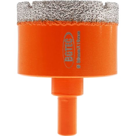 Foret Diamant Sec, 50mm Foret à queue triangulaire pour Céramique,Porcelaine,Marbre,Granit, le Grès et Quartz Foret Diamanté Brasé Sous Vide,65mm Longueur (1/5)