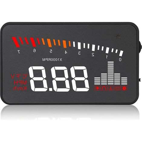 Affichage tête haute universel pour voiture X5 HUD 3,5 pouces, système OBD2-X5 avec alarme (1/5)