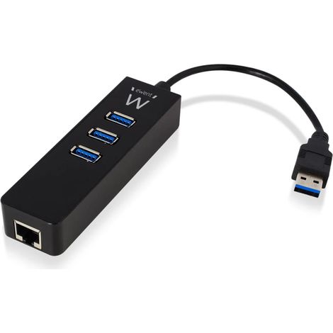 Hub USB Ewent AAOAUS0127 3 x USB 3.1 RJ45 Plug and Play (1/5)