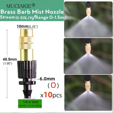 Pipette d'irrigation réglable à 90/180/360°, micro-buse pour arrosage de jardin, buse rotative, pulvérisateur à brouillard avec compensation de diamètre de tuyau 4/7 mm (1/5)
