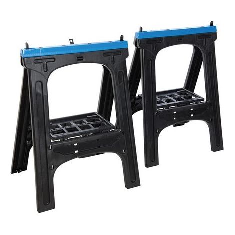 SILVERLINE Saw Horse Trestles Portable Folding Plastic 2x Max Load 200kg 973048