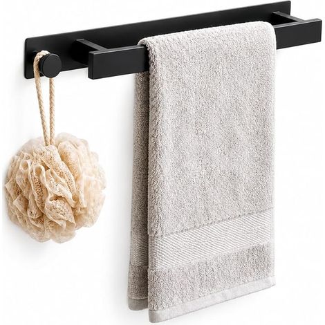Self Adhesive Towel Rack, Stainless Steel 40 cm, Rail Bathroom and Kitchen, Guest Holder for Hotel, Practical