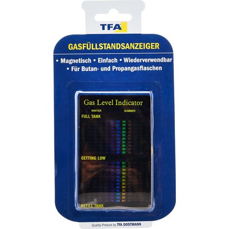 TFA Dostmann Indicatore di Livello del Gas, 98.1127, Magnetico, per bombole di Gas, Riutilizzabile, di Facile Lettura, Nero (1/3)