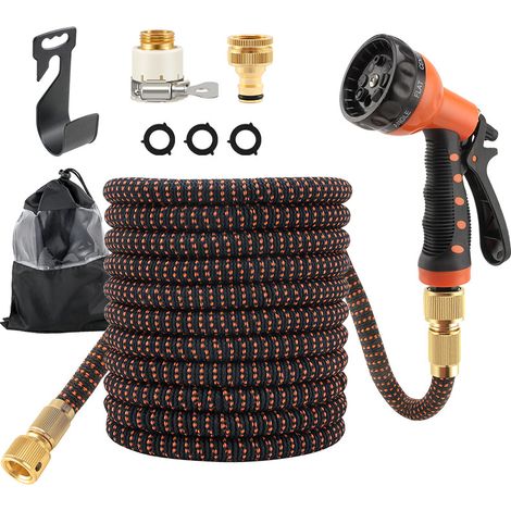 Tuyau rétractablemagiePour usage domestique — Pistolet à eau haute pression pour le lavage de voiture, le rinçage des sols, l'arrosage du jardin et l'irrigation de la terrasse (7,5 m). (1/5)