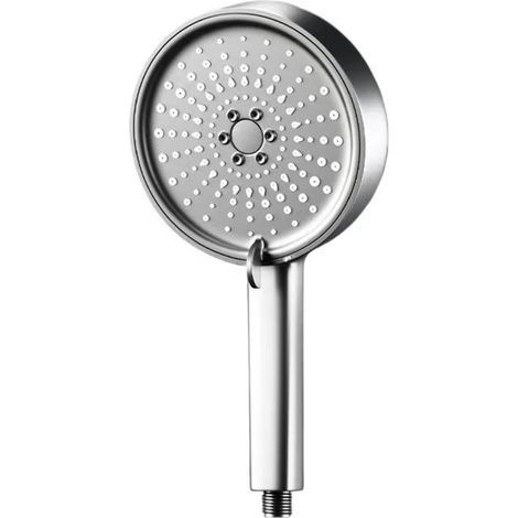 Pommeau de Douche Haute Pression, 12CM Grande Pomme de Douche Economie Deau avec Interrupteur de Stop, 5 Types de Jet Argent Douchette avec Filtre pour Bain SPA (1/4)
