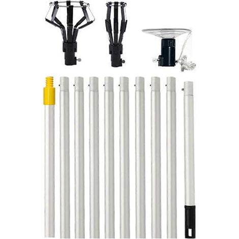 Ecleanfy - Changeur d'ampoules mural de 90 à 4 m compatible avec les hauts plafonds, changeur d'ampoules avec perche télescopique, Bask-Perfet