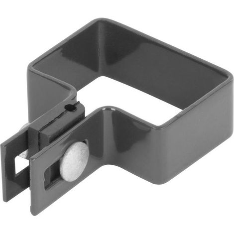 Schelle Strend Pro EUROSTANDARD, 60x40 mm, Endschelle, anthrazit, Zn+PVC, RAL7016, für Vierkantpfosten (1/2)