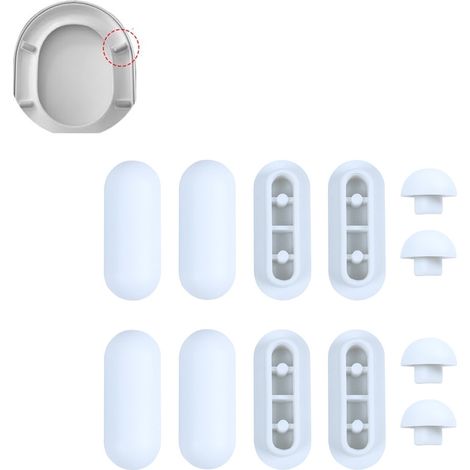 Lot de 12 tampons de rechange pour abattant WC (série Starck 3) – Butées antibruit à insérer pour couvercle ou bidet (1/5)