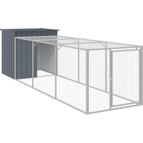 Recinto per pollaio con recinto per galline 110 x 405 x 110 cm in acciaio zincato antracite 020043941
