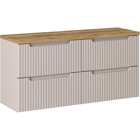 Mueble bajo lavabo 120cm 4 cajones encimera Riva Cachemira y Madera (1/4)