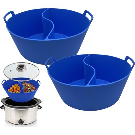 Juego de 2 insertos para ollas de cocción lenta de 6/7/8 cuartos, fabricados en silicona apta para uso alimentario, reutilizables, a prueba de fugas y aptos para lavavajillas. (1/5)