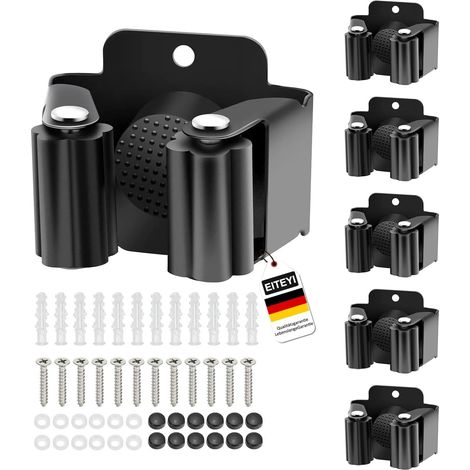 Lot de 6 Support Balais Mural, Acier Inoxydable, Antidérapant, Pour Cuisine, Salle De Bain, Garage