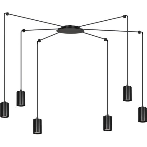 Lampadario Emibig Traker nero 6xGU10 regolabile 300cm (1/5)