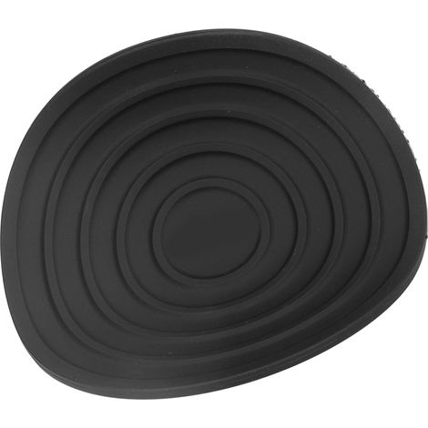 Dessous de plat rond en silicone alimentaire résistant à la chaleur et épais, noir, idéal pour la cuisine, les restaurants et la maison. (1/5)