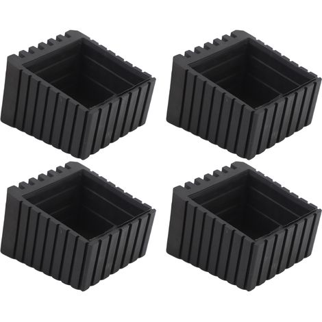 Coussinets de pieds de meubles carrés en plastique, couverture antidérapante, protection de sol pour chaise et bureau, 4 pièces (1/5)