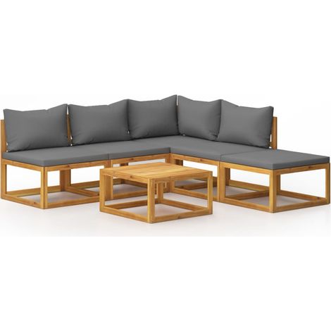 Maison Exclusive - 6-tlg. Garten-Lounge-Set mit Auflagen Massivho