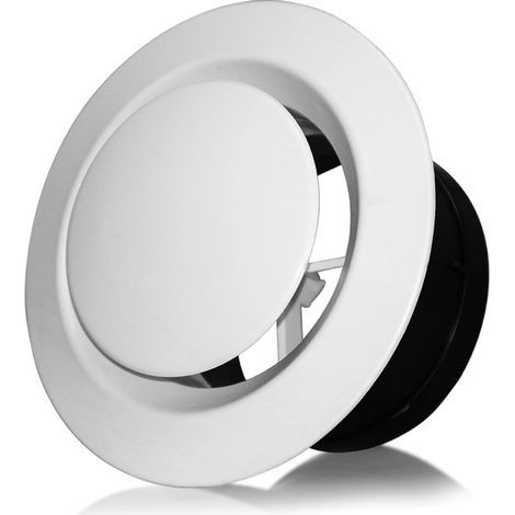 Couvercle de Conduit de Ventilation, Couvercle de Ventilation Réglable,125mm Valve à Disque Blanche,Aeration Reglable Couvercle De Grille D'évacuation Air Disponible pour Plafond ou au Mur (1/4)