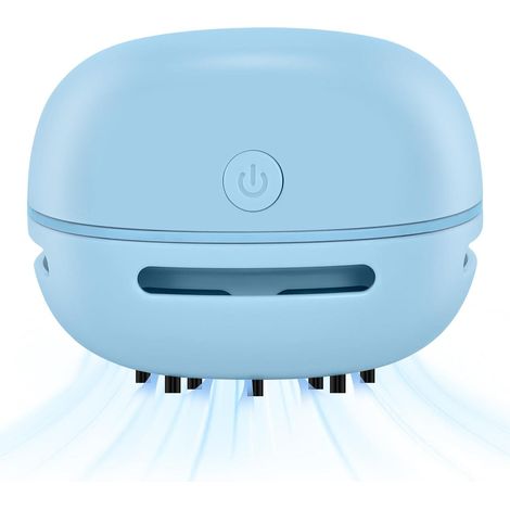 Mini aspirateur de table portable sans fil, compact et rechargeable, bleu (1/5)