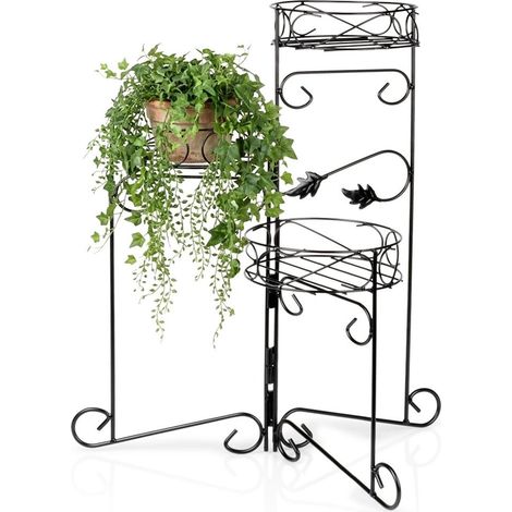 3 tier black metal plant stand - 66 cm 235492435 (1/5)