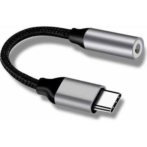 Prise USB C vers 3,5 mm, adaptateur USB C 3,5 mm, adaptateur auxiliaire USB C, adaptateur audio USB C vers jack 3,5 mm AUX, adaptateur casque USB C pour Mate 10 Pro, Xiaomi 6 / 6x / 8 / Note 3 / MIX2 (1/5)
