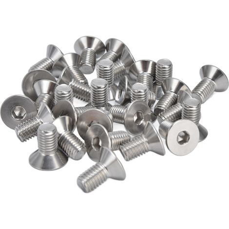 30 vis à six pans creux M10, 10 mm, en acier inoxydable A2, tête fraisée hexagonale, pour fixations industrielles M10x20 (1/5)