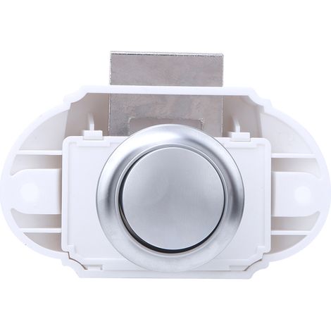 Serrure à bouton-poussoir sans clé chromée nacrée, adaptée aux camping-cars, bateaux, armoires et autres accessoires de véhicules P02W-CH (1/4)