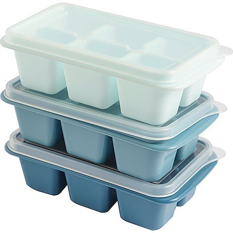 Wiederverwendbare Eiswürfelform, vielseitig, einfach zu bedienen, Silikonform mit Deckel für den Hausgebrauch, 3er-Set. (1/5)