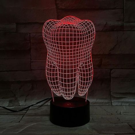 Luce notturna a LED 3D a forma di denti, lampada da tavolo per la camera dei bambini (1/2)