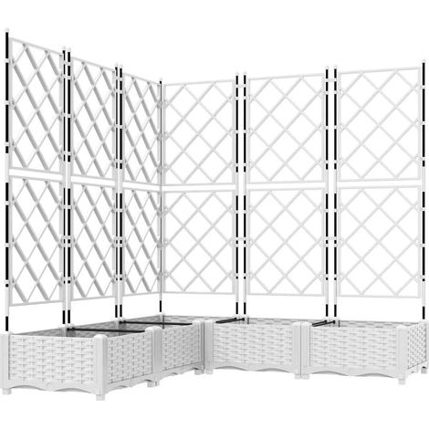 Maison Exclusive - Vaso da giardino 5 pcs Bianco 120 x 120 x 125,5 cm Plastica