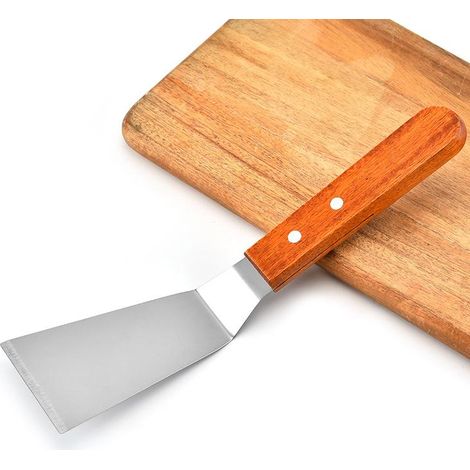 2-teiliges Set Metallspatel aus Edelstahl, Grillplattenzubehör, Pfannkuchenwender, Pfannenwender zum Grillen, Backen und Kochen (1/5)