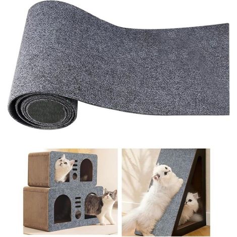 Choyclit – Tapis à gratter autocollant pour chat 40x200cm – Griffoir mural pour protéger meubles – Facile à installer – Convient pour canapés et sols