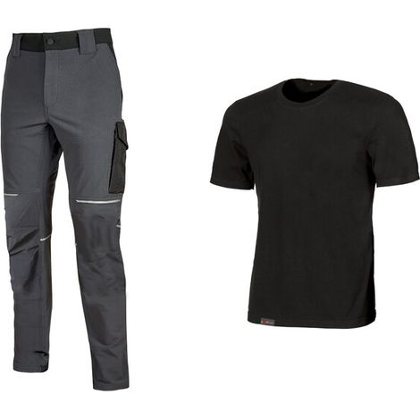 WORKWEAR KIT T-SHIRT+ PANTAL BLACK/GREY TG  XL
