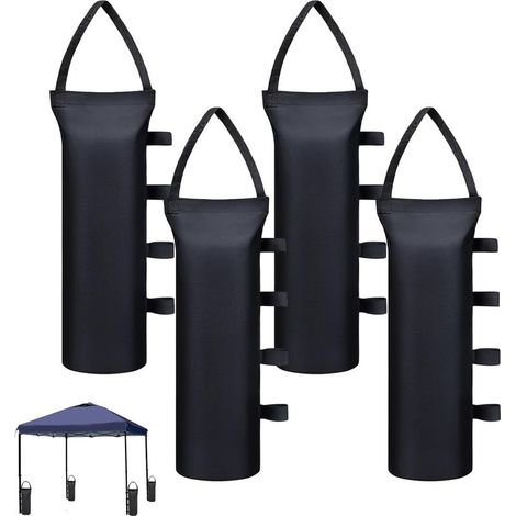 4-Pack Gazebo Weight Bags, 40kg Sandbags for Canopy Tent, 600D Oxford Cloth, 50 x 15 cm, Black, Heavy Duty (1/5)