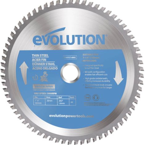 lame à acier Fin TCT 185mm 68 dents alésage 25,4mm pour Scie à Onglet, lame multi-matériaux, scie circulaire, lame scie circulaire (1/4)