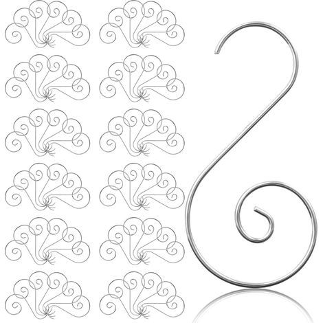 Crochet Pour Ornements De Noël - Fil Métallique Argenté - Pour Boules Et Décorations De Sapin - Lot De 120 Pièces (1/5)