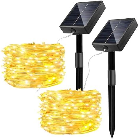 Lampe solaire LED, 2 unités, 150 diodes, pour jardin, terrasse, allée, entrée et espaces extérieurs.-AquaForge (1/5)