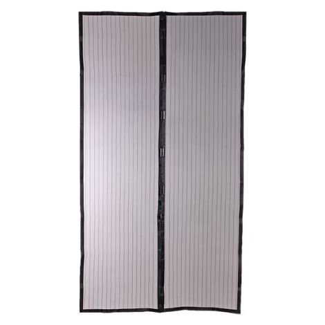 Volet Moustiquaire – Moustiquaire rideau magnétique pour porte 220x100 cm – Installation sans perçage – Compatible caravanes et camping-cars – Toile noire esthétique - H220xL100 (1/5)