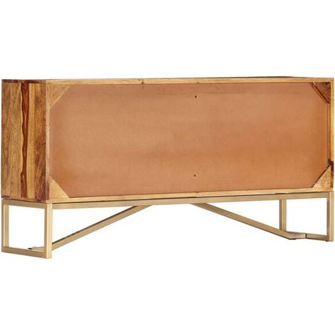 Buffet de Salle à Manger en Bois Massif Palissandre des Indes, Meuble Rangement Cuisine 118x30x60 cm, Design Moderne et Élégant (1/5)