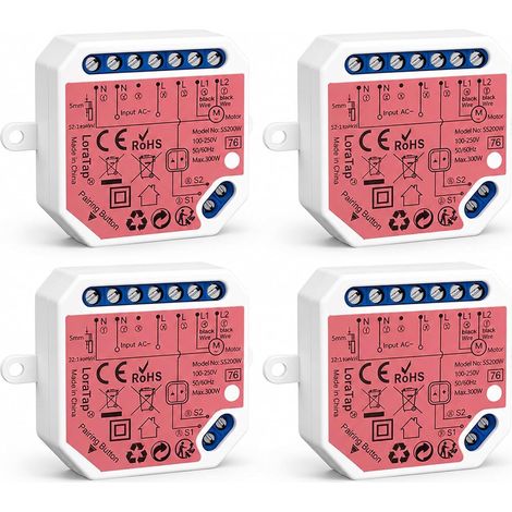 Lot de modules de volet roulant intelligents : volets roulants existants - Minuteur d'application - Commande vocale WiFi 2,4 GHz - Moteur tubulaire AC fils W (1/5)