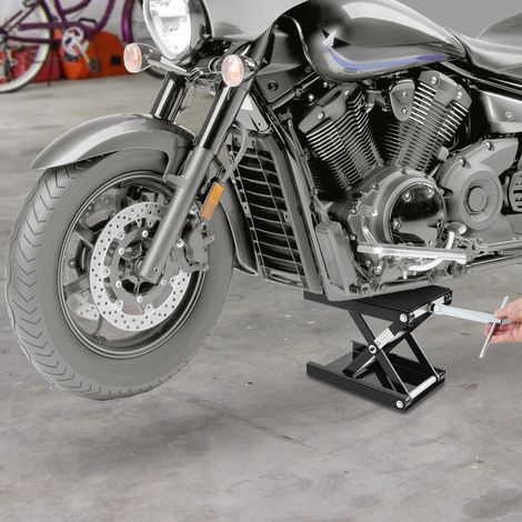 YISSALE - Cric de Moto à Ciseaux 500 kg – Table Élévatrice Réglable 9,3-35 cm, Plateforme 37×23 cm – Acier C45 Noir pour Atelier & Entretien Moto (1/5)